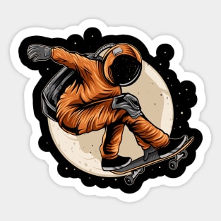 space skateboard in the moon Sticker